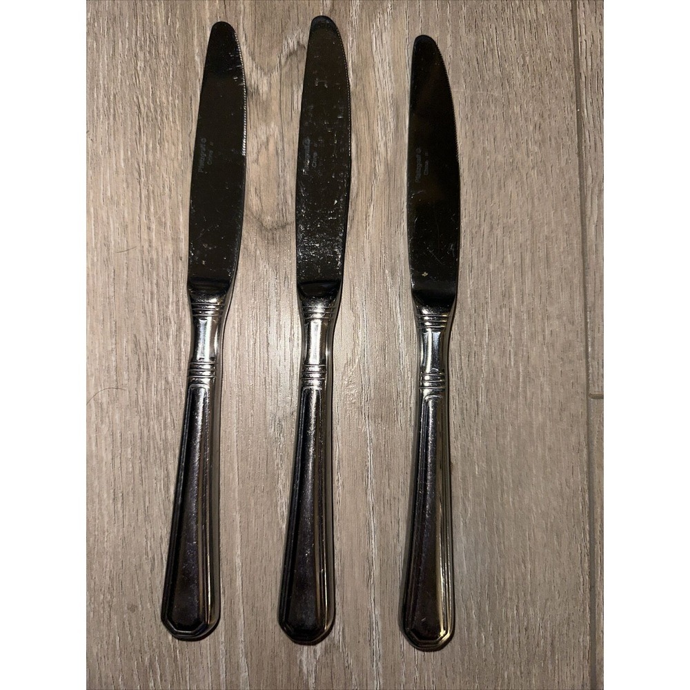 3 Pfaltzgraff PROVIDENCE Stainless Flatware Glossy Dinner Knives 9"‎